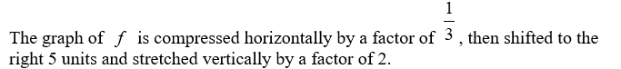 <strong>Let . Which of the following describe how the function transforms the graph of f ?</strong> A) B) C) D)