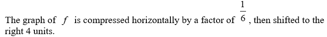 <strong>Let . Which of the following describe how the function transforms the graph of f ?</strong> A) B) C) D)