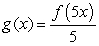 <strong>Which of the following describes the effect of the transformation On the graph of the function ?</strong> A) The graph is stretched vertically by a factor of 4 and stretched horizontally by a factor of 4. B) The graph is stretched vertically by a factor of 4 and compressed horizontally by a factor of 1/5 . C) The graph is compressed vertically by a factor of 1/5 and stretched horizontally by a factor of 4. D) The graph is compressed vertically by a factor of 1/5 and compressed horizontally by a factor of 1/5 .