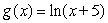 Let   and   for   . How does the graph of   compare to the graph of   ? A)   The graph of g(x)   is 6 units up. B)  The graph of  g(x)   is 6 units down. C)  The graph of g(x)    is 6 units to the left. D)   The graph of g(x)   is 6 units to the right. 