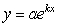 Use linear regression on the values x and    to fit a function of the form   .   Use a calculator program to find the regression line for this data. Convert to an exponential function   and give the value of k. Round to 4 decimal places.
