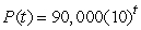 A population is 100,000 in year t = 0 and declines at a continuous rate of 8% per year. What is the formula for  , the population in year t? A)    B)    C)    D)   