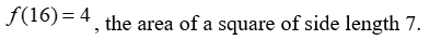   is the area of a square of side length s. What does   mean in terms of the square? A)    B)    C)    D)   