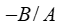<strong>What is the vertical intercept of the line l in the following figure in terms of the constants A and B? </strong> A) B) C) D)