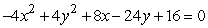 If the equation    is written in standard form   or   , then h = _____, k = _____, a = _____, and b = _____.