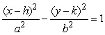 If the equation    is written in standard form   or   , then h = _____, k = _____, a = _____, and b = _____.