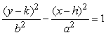 If the equation    is written in standard form   or   , then h = _____, k = _____, a = _____, and b = _____.