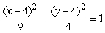 In the hyperbola given by the equation    , the left vertex is at ( _____, _____ ).