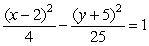 Find the center, vertices, and asymptotes for the following hyperbola :  