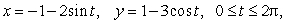 Does    parameterize the ellipse graphed below, traversed in the clockwise direction and starting at the point (-1, -2)?   