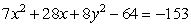 Write the ellipse    in the form   .
