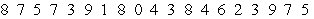 Use a 0.05 level of significance to test the claim that the sequence of computer -generated numbers is random. Test for randomness above and below the mean.  <div style=padding-top: 35px> 