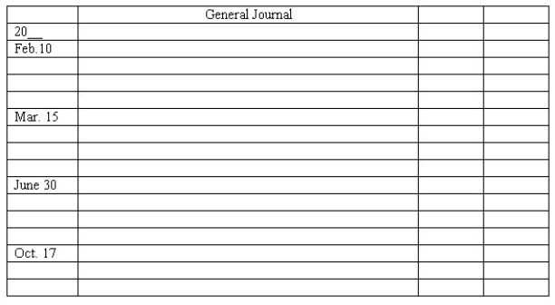 Stock dividends and stock split-journal entries Eagle Corporation has 250,000 shares of $6 par value capital stock outstanding.Prepare journal entries in the space provided to record the following transactions during the current year:     