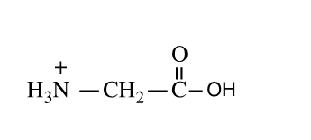 Shown here is the amino acid glycine at a pH of ___.   A)  1 B)  7 C)  14 D)  both 1 and 14