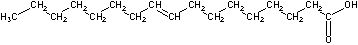 <strong>The fatty acid, palmitoleic acid, is   Notice the double bond. Palmitoleic acid is a ___ fatty acid.</strong> A) saturated B) monounsaturated C) polyunsaturated D) waxy <div style=padding-top: 35px> 