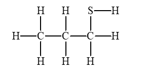 The short thiols tend to have a disagreeable odor. Which is a thiol? A)    B)    C)    D)  None of these choices.