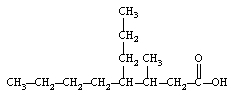 Give the IUPAC name of the following carboxylic acid?   A)  4-propylnanoic acid B)  3-octyl-butanoic acid C)  4-butyl-3-methylheptanoic acid D)  3-methyl-4-propyloctanoic acid