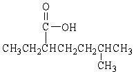 Provide the IUPAC name for the compound below.   A)  2-methyl-5-heptanoic acid B)  2-ethyl-5-methylhexanoic acid C)  6-methyl-3-heptanoic acid D)  6-methylheptanoic acid