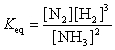 The equation:   has the following equilibrium constant expression: A)    B)    C)    D)  <sup> </sup>  