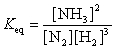 The equation:   has the following equilibrium constant expression: A)    B)    C)    D)  <sup> </sup>  
