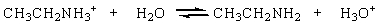 The ethylammonium ion, CH<sub>3</sub>CH<sub>2</sub>NH<sub>3</sub><sup>+</sup> has a pK<sub>a</sub> of 10.81. It reacts with water to form ethylamine, CH<sub>3</sub>CH<sub>2</sub>NH<sub>2</sub> and H<sub>3</sub>O<sup>+</sup> as shown below.   Which of the following statements is true at pH 7? A)  ethylammonium ion predominates B)  ethylamine predominates C)  the concentration of ethylamine equals that of ethylammonium ion D)  the pH is higher than pK<sub>a</sub> of the ethylammonium ion