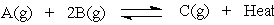 A is red, B is colorless, and C is yellow. Initially the system is in equilibrium and has an orange color.    What color will the system become if B is removed?