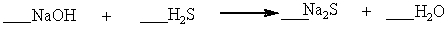 Which set of coefficients properly balance the equation below, going from reactants to products?   A)  1,2,1,4 B)  2,1,1,2 C)  2,2,3,1 D)  1,2,2,1