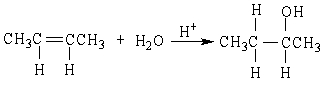 The reaction below is an example of a ___ reaction.   A)  hydrogenation B)  hydrolysis C)  dehydration D)  hydration