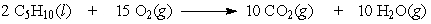 If 5.5 moles of pentane are burned according to the following equation:   how many moles of oxygen are required? A)  41 B)  83 C)  11 D)  5.5