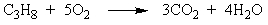 How many grams of oxygen (O<sub>2</sub>)  are needed to completely react with 24.0 g of propane (C<sub>3</sub>H<sub>8</sub>)  according to the equation below?   A)  0.545 g B)  2.73 g C)  87.2 g D)  28.8 g
