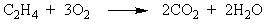 Ethene, C<sub>2</sub>H<sub>4</sub>, burns in air according to the equation below. What is the theoretical yield (in grams)  of CO<sub>2</sub> when 3.24 g of C<sub>2</sub>H<sub>4 </sub>are reacted with 4.83 g of O<sub>2</sub>?   A)  3.24 g B)  9.72 g C)  0.151 g D)  4.43 g