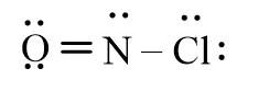 Which of the following represents the correct line-bond structure of nitrosyl chloride (ONCl) ? In this molecule, nitrogen is the central atom. A)    B)    C)    D)   