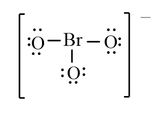 Which of the following is the correct line-bond structure for the BrO<sub>3</sub><sup>-</sup> ion? A)    B)    C)    D)   