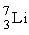 An isotope of lithium contains 3 protons and 4 neutrons. What is the correct notation for this lithium isotope? A)    B)    C)    D)   