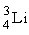 An isotope of lithium contains 3 protons and 4 neutrons. What is the correct notation for this lithium isotope? A)    B)    C)    D)   