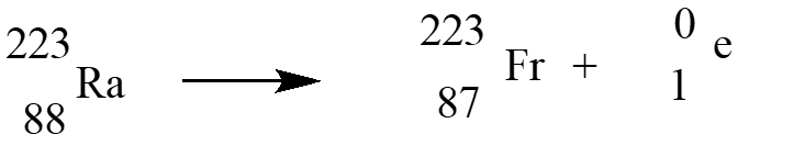 <strong>In an alpha therapy, Radium-223is used as a radioactive \alpha -emitter. The correct nuclear equation for this emission event is?</strong> A) B) C) D)