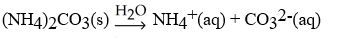 What is the correct balanced hydration equation for (NH<sub>4</sub>) <sub>2</sub>CO<sub>3</sub>? A) B) C) D)