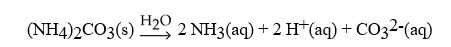 What is the correct balanced hydration equation for (NH<sub>4</sub>) <sub>2</sub>CO<sub>3</sub>? A) B) C) D)