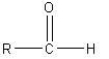 Which of the following is an aldehyde functional group? A) B) C) D)