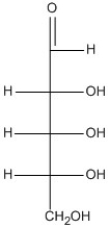 Which of these molecules is an aldopentose? A) B) C) D)