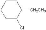 What is the IUPAC name for the following structure?   A) Ethyl cyclohexane B) 1-chloro-2-ethyl cyclohexane C) Chloro-ethyl cyclohexane D) 2-chloro-2-ethyl cyclohexane