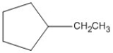Which of the following is the correct structure for 1-ethylcyclopentane? A)    B)    C)    D)   