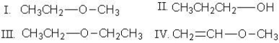 Among the following compounds which are isomers?   A) I and II B) I and III C) I and IV D) II and III