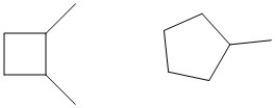 Which of the following pairs of molecules are structural isomers of each other? A)    B)    CH<sub>3</sub>CH<sub>2</sub>CH<sub>2</sub>CH<sub>2</sub>CH<sub>3</sub> C)    D)   
