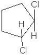 What is the correct name for the following structure?   A) Dichlorocyclopentane B) Cis-dichlorocyclopentane C) 1,2-dichlorocyclopentane D) Trans-dichlorocyclopentane