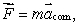 <strong>The center of mass of a system of particles obeys an equation similar to Newton's second law where:</strong> A) is the total internal force and m is the total mass of the system B) is the total internal force and m is the mass acting on the system C) is the total external force and m is the total mass of the system D) is the force of gravity and m is the mass of Earth E) is the force of gravity and m is the total mass of the system