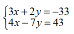 Solve each system of equations by the elimination method. - 
