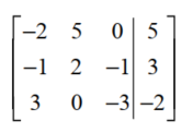 Write an equivalent system of equations that corresponds to given matrix. - 