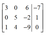 Write an equivalent system of equations that corresponds to given matrix - 