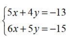 Solve each system. -   A)  {(-5, -3) } B)  {(-5, 3) } C)  {(3, -5) } D)  { }